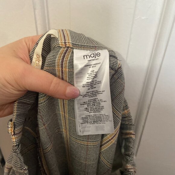 Maje Gray Plaid Cropped Pants - Picture 4 of 8